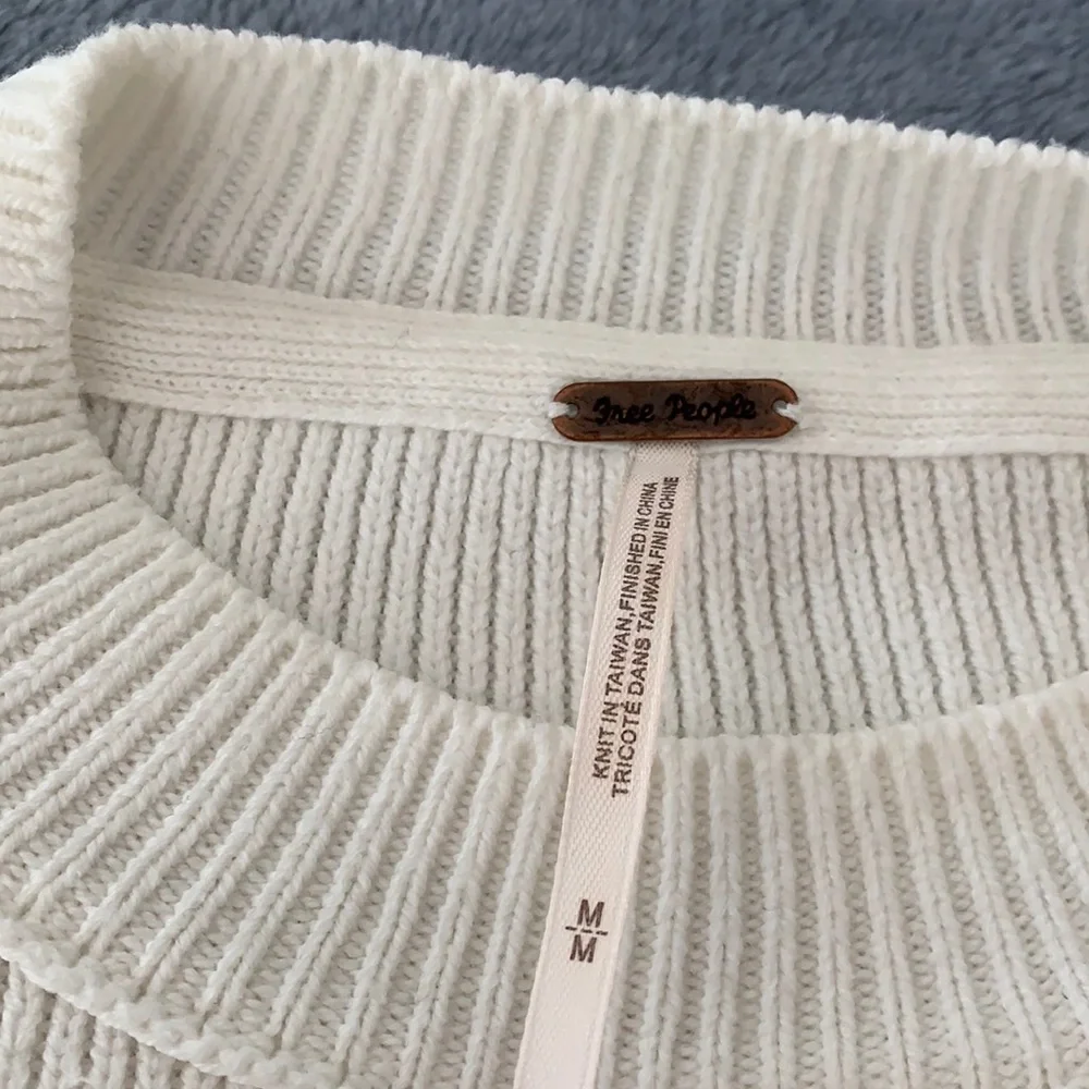 Free People Cozy Oversized Crewneck Sweater in White